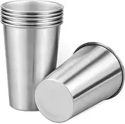 UKQRRTC 6 PACK 500ML Stainless Steel Cups Stackable Metal Drinking Cups Reusable Camping Cups Beer Pint Cups for Coffee Wine Beer Beverage Milk Water
