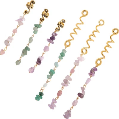 6 Pcs Stone Pendant Hair Accessories Dread Lock Jewelry Braiding