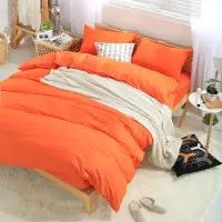 在飛比找蝦皮購物優惠-素色 床包組 5尺 標準雙人 6尺 加大雙人 橘色 精梳純棉