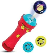 B. – Projector Flashlight – 2 Image Reels – Planet & Alien Projections – Space Toys for Kids – 4 Years + – Light Me to The Moon - Red