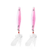 2Pcs Fishing Lures Metal Fishing Baits Sets Artificial Hard Bait Treble Hooks