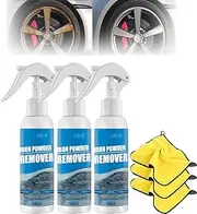 Iron Powder Remover, Car Rust Removal Spray, Multi Purpose Rust Remover Spray, Rust Remover for Automobile Wheels, Rust Inhibitor Derusting Spray, Iron Powder Remover for Car (3Pcs)