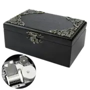 BLACK VINTAGE COVER RECTANGLE MUSIC BOX : PANDORA HEART LACIE
