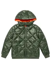 GUESS Green Hooded Bomber Jacket Size: 8, Polyester