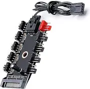 tunghey 4-Pin PWM Fan Power Supply Cable 1 to 10 Way Splitter Hub 4 Pin MOL-ex Powered PC Case Motherboard Fan Power Extension Cable Cord for ATX Computer Case 4/3Pin Cooling Fans