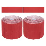 2Pcs 3.9inch x 78.7ft Bulletin Board Border, Red (1mm)