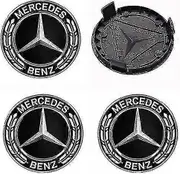 4 Pieces Center Caps Compatible With Mercedes Benz 75mm Center Wheel Cover Abs Car Accessories