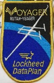 Voyager Dick Rutan Jeana Yeager Embroidered Patch Vintage Lockheed Data Plan NEW