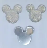 10 Mickey Mouse AB Rainbow Resin Flatback Rhinestones Scrapbooking Glue On