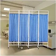 3/4/5/6-Panel Folding Hospita Privacy Screen with Locking Wheels,Lightweight and Foldable,Heavy Duty Curtain Divider for Clinics Exam Rooms(4Panel)