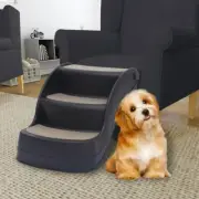Folding Pet Stairs for Dogs Lightweight Portable Step Stool Black