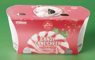2 Pack of Glade Candy Cane Cheer Limited Edition Candles 3.4oz Each