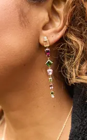[Eden Presley] 14K Yellow Gold Tourmaline Drop Earrings