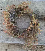 Pepper GRASS Candle Ring Red Green Fall Autumn Farmhouse 4" inside 11" W NEW
