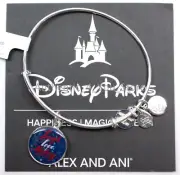 New Disney Parks Alex and Ani Laugh Love Mickey Silver Charm Bangle Bracelet