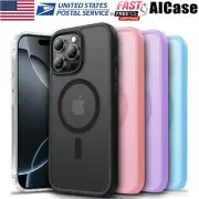 For iPhone 16 15 Plus 16 Pro Max Case Mag Safe Matte Shockproof Silicone Cover
