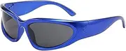 [Generic] Life Glasses Around Frame For Unisex Vintage Colorful Rectangle Gafas Mirrored Lens Cycling Sunglasses Women Cute Big for Women