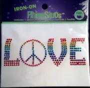 DRITZ Iron On RhineStuds - LOVE & PEACE – 1 Sheet
