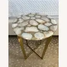 White Agate Geode Coffee Table Top, Agate Side Table Top, Home Decor Furniture