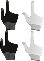 ibasenice 2 Pairs Touch Screen Gloves Breathable Gaming Finger Sleeves Slip for Gaming