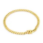 10K Yellow Gold 5.5mm Miami Cuban Link Chain Italian Bracelet Mens Womens 7"