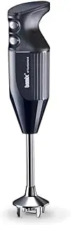 [bamix] Mono Stick Blender 140W, 2 Speed, 20cm Immersion Hand Blender with 3x Blade Attachments, 600ml Beaker & Wall Bracket, Black