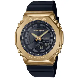 CASIO 卡西歐 G-SHOCK 農家橡樹 奢華黑金雙顯腕錶 母親節 禮物 40.4mm / GM-S2100GB-1A