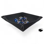 (6) Flamingo Las Vegas Casino Dice Large Blue Polished w/Pouch + Rolling Tray