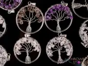 Tree of Life Crystal Pendant - Amethyst, Smoky Clear Rose Quartz, Jewelry, E1998