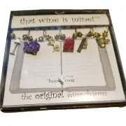 Wine Charms That Wine is Mine Book Lover 6-Piece Markers Charms Tags Glasses Win