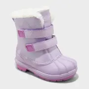 Cat & Jack Toddler Winter Boots Faux Shearling Waterproof Hook Closure Purple