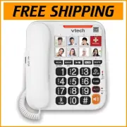 SN1127 Amplified Corded Phone: 90dB Ringer & 8 Photo Speed Dial for Seniors