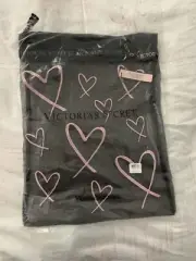 VICTORIA'S SECRET PINK HEARTS MESH LINGERIE DRAWSTRING BAG