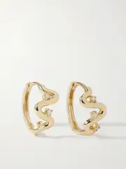 [STONE AND STRAND] STONE AND STRAND - Harbor Lights 10-karat Gold Diamond Hoop Earrings - One size One size Gold