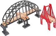 Vaguelly DIY Wooden Train Bridge Toy Train Track Bridge Model for Expansion Decorative Train Bridge Set for Boys and Girls