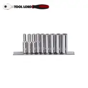 Sidchrome 9 Pce 1/4” Drive AF / Imperial Deep Socket Set 3/16" - 1/2" SCMT12430