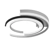 Modern Creative LED Flush Mount Ceiling Light: 19.68" White/Black Acrylic Shade