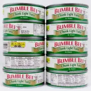10 CANS Bumble Bee CHUNK LIGHT TUNA In Water Premium Tuna