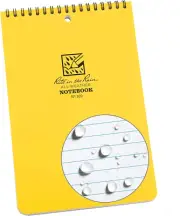 Weatherproof 6" X 9" Top Spiral Notebook, Yellow Cover, Universal Pattern (No. 1