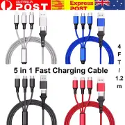 5-in-1 Multi Charging Cable – USB C/A to Type-C, iPhone, Micro USB, Android