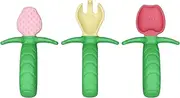Toddler Fork and Spoon Set - Anti-Choke Soft Strawberry Baby Spoon & Fork Set,Dishwasher Safe Utensils, Toddler Training Cutlery Flatware for Dining Table
