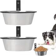 Pet Bowl | Dog Bowl Set Wall Mount | Stainless Steel Elevated Feeder with Foldable Stand, Pet Supplies Spill-Proof Cat Dish for Puppy Bunny Feeding