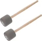 Yardwe 2Pcs Drum Mallets with Wood Handle Drumsticks for Bass Drum for Beginners School Marching Bands Intermediate Players Durable Non Skid Grip for Comfortable