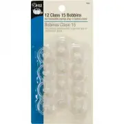 Dritz Class 15 Reusable, 12 Count, Clear Plastic Bobbins, 12 Count, 12 Count