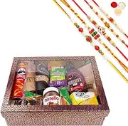 Jaiccha Ghasitaram Rakhi Gifts for Brothers Big Hamper Box of 20 Goodies with 5 Rakhis