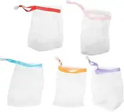 DRESSOOS Foaming Mesh Soap Bag 10pcs Set Reusable Compact for Travel Home Random Style