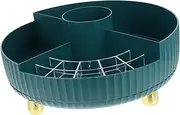UTHCLO Rotating Skincare Organizer Capacity Makeup Tray for Vanity Easy Access Storage for Cosmetics and Elegant Peacock Design