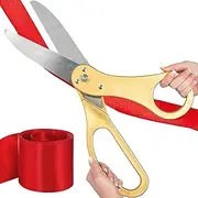 Ribbon Cutting Ceremony Kit Giants Ribbon Cutting Scissors with Red Tape Grand Opening Decorations for Special Events Inaugurations and Ceremonies