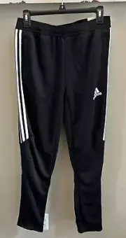 Adidas Pants XL Men Tapered Fit Typical Football Fit Coupe Fuselee Black Zipper