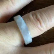 Certified Natural Gray Jadeite Floating Dark Cloud Beautiful Finger Ring